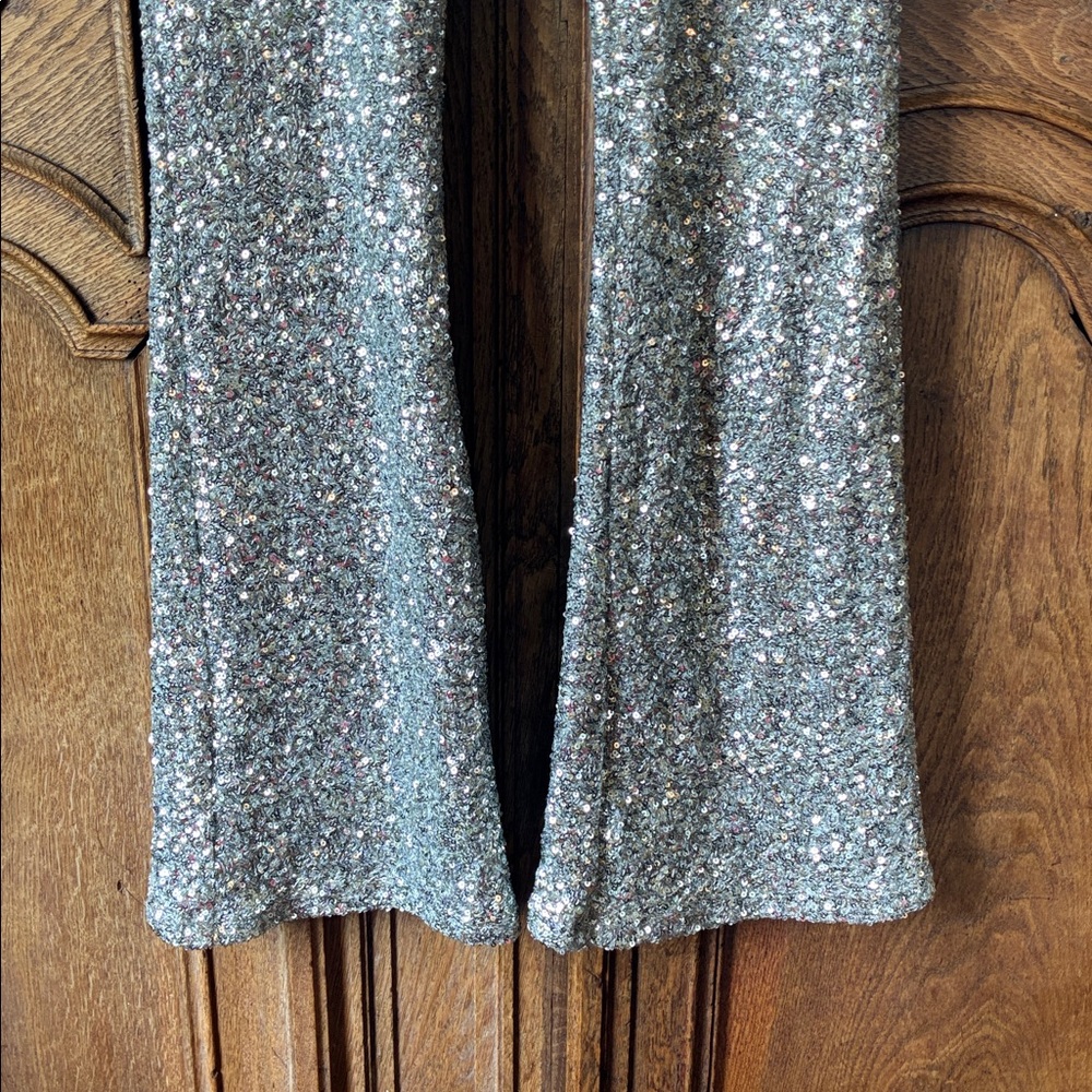 Greylin Sequin-Trim Pants in Silver-Grey - Picture 4 of 8